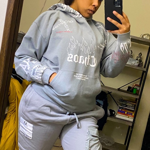 NWT CHAOS oversized hoodie in grey - Picture 3 of 4